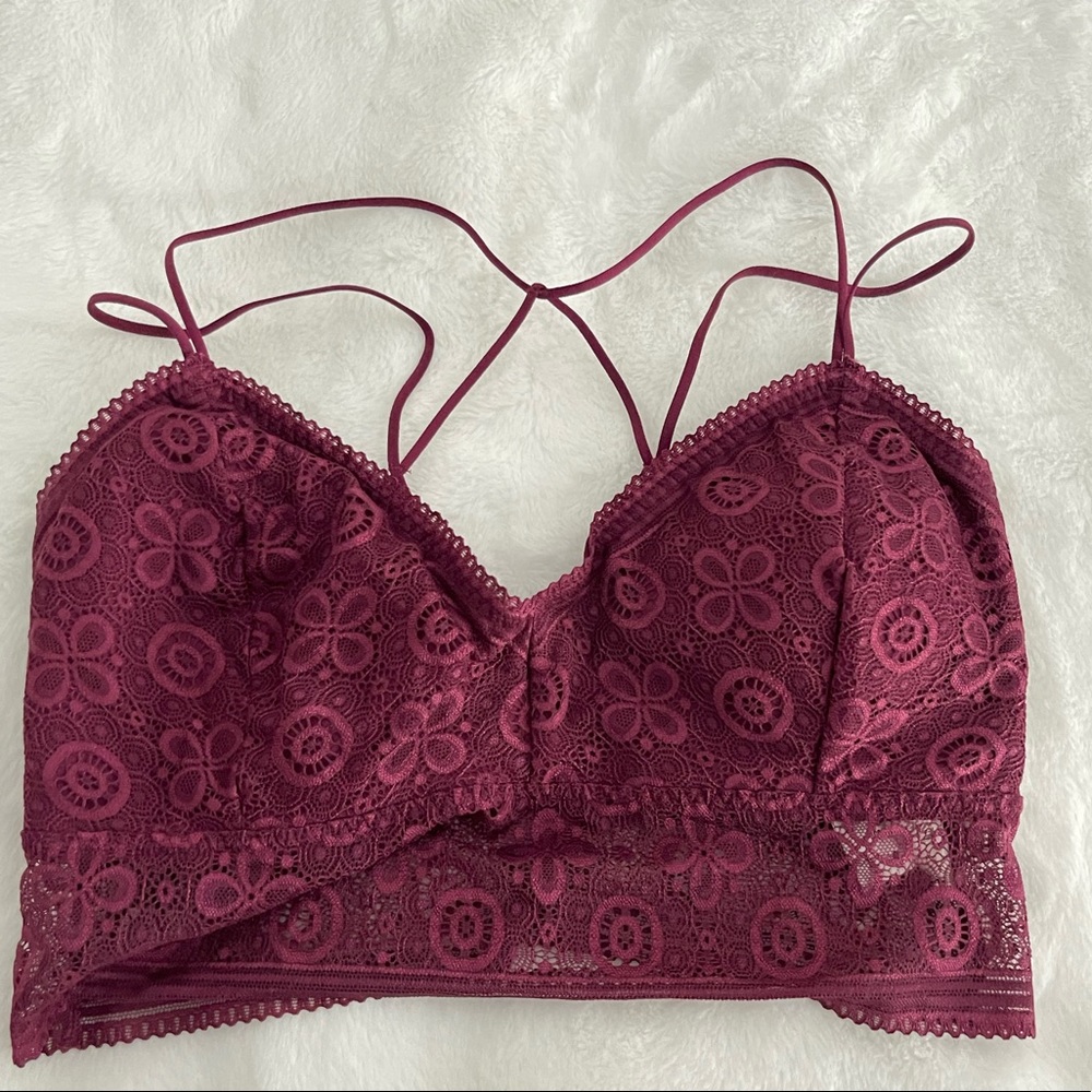 🌼🌼Gilly Hicks Bralette Size Large  Burgandy🌼🌼